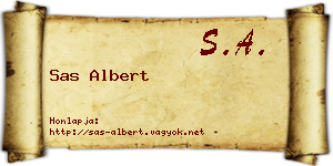 Sas Albert névjegykártya